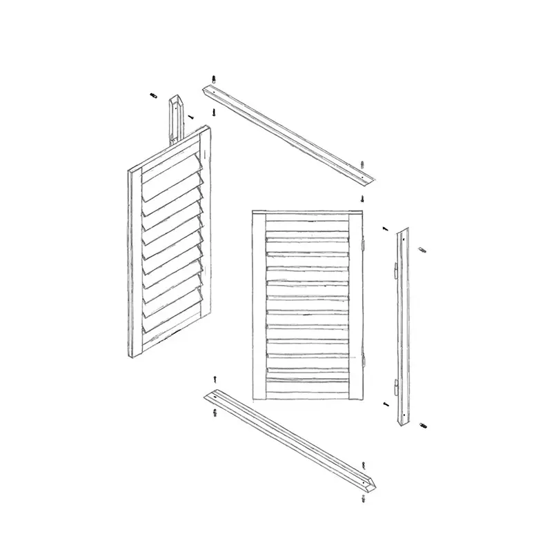 Aluminum panlabas na hinged shutter aluminyo louver tagagawa