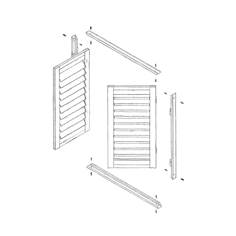 Aluminium Internal Z Frame Shutter Aluminium Louvers Produsen