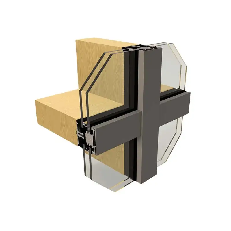 Udonga lwe-Aluminium Wood Glass Curtain